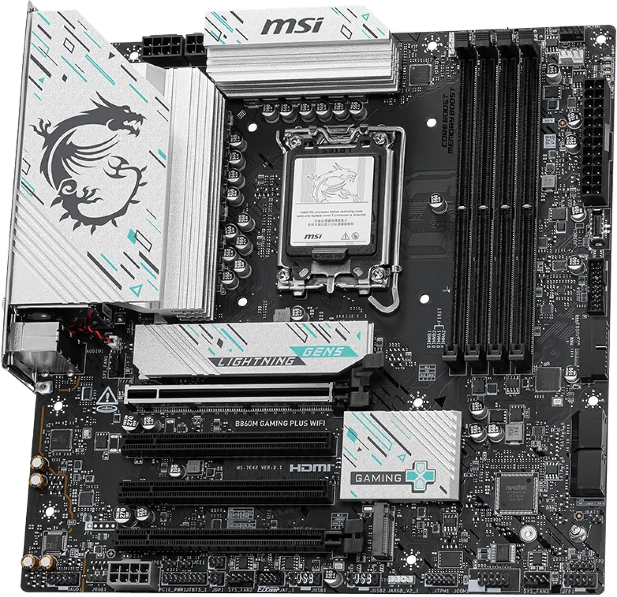 MSI B860M GAMING PLUS WIFI Moederbord - Intel B860 - microATX