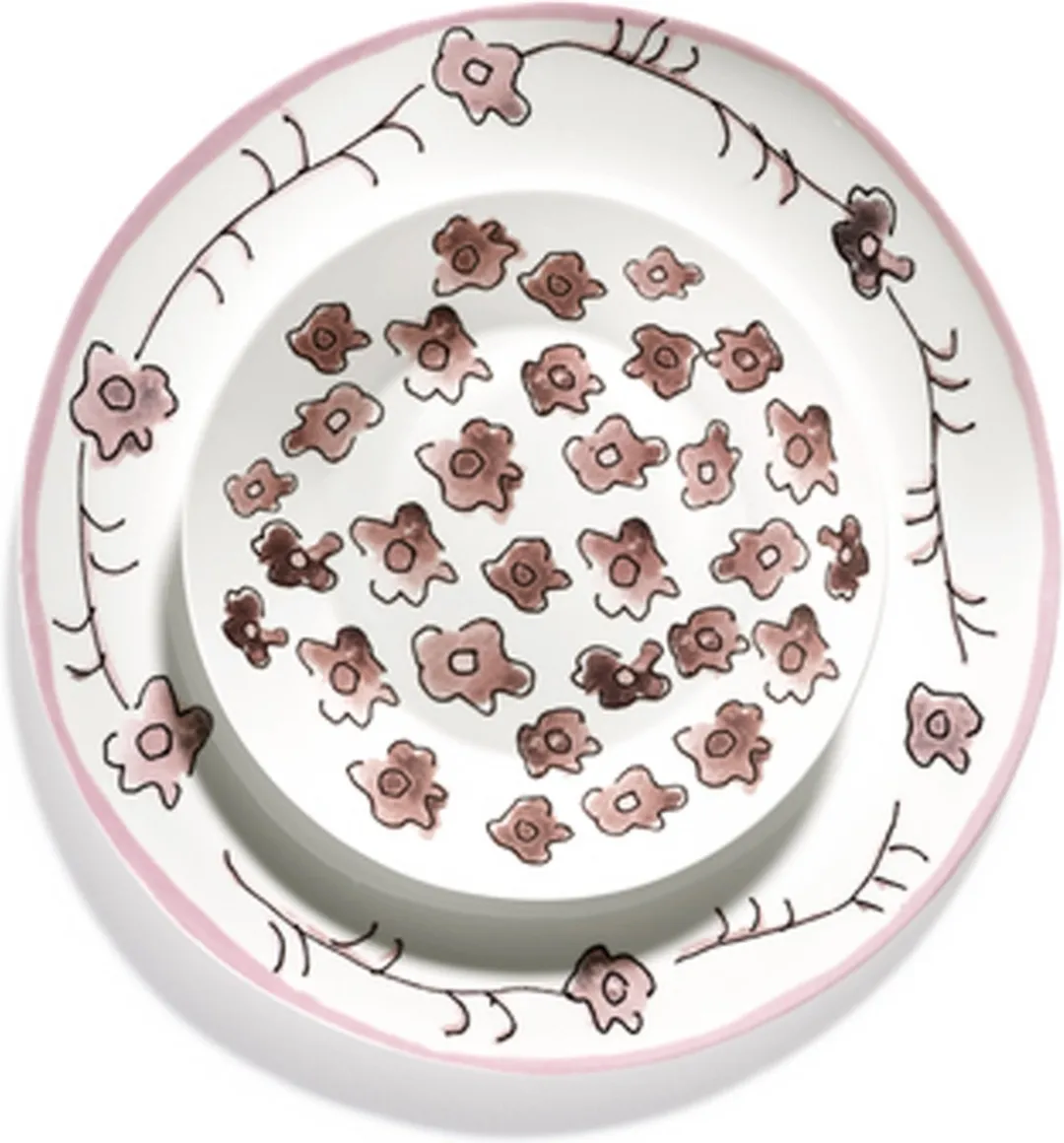 Serax MARNI Midnightflowers Bord - 28cm - 2 Stuks