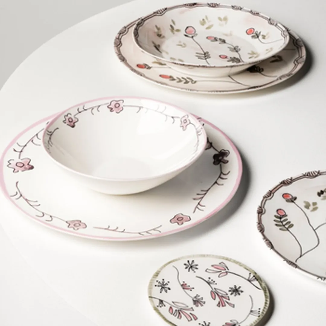 Serax MARNI Midnightflowers Bord - 28cm - 2 Stuks