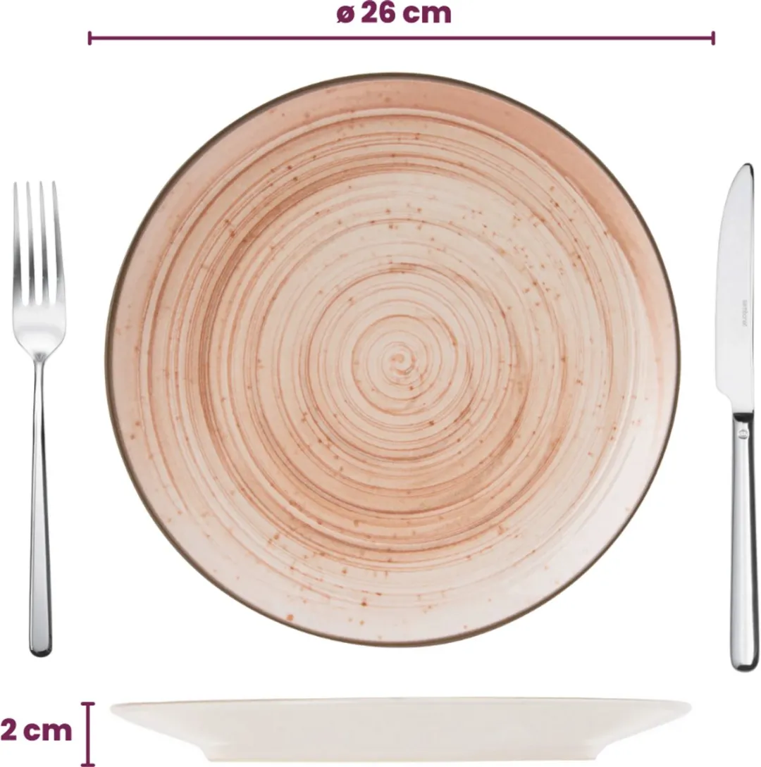 Cosy&Trendy Dinerborden Sintra Terracotta - 4 Stuks Ø26cm