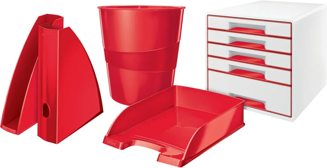 Leitz WOW Papiermand 15L - Rood