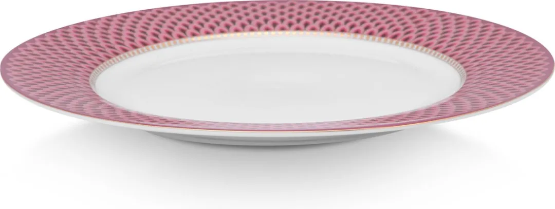 Pip Studio Flower Festival Dinerborden 26,5cm - Donker Roze - 2 Stuks