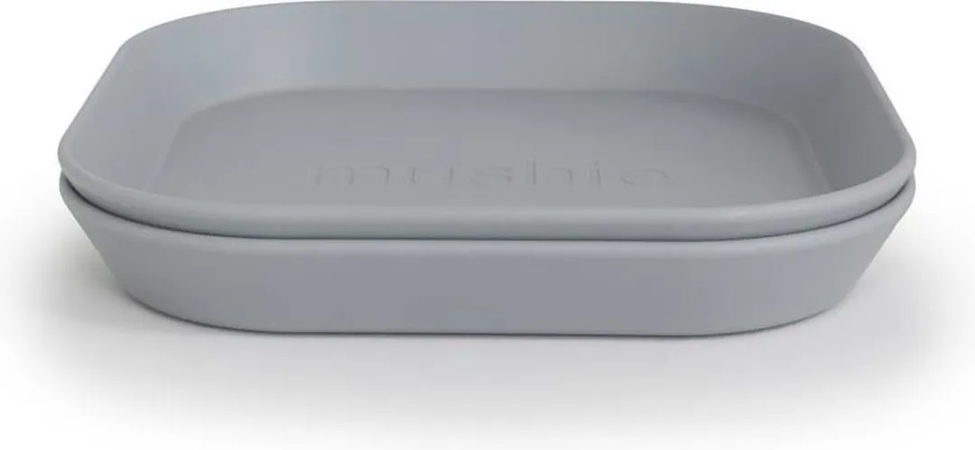 Mushie Vierkante Borden Set 2 Stuks - Cloud