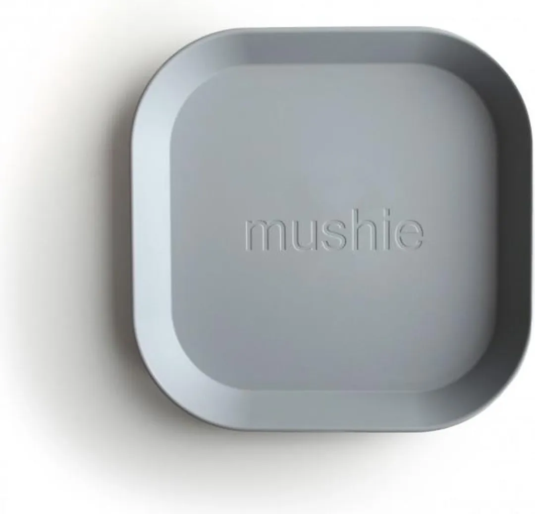 Mushie Vierkante Borden Set 2 Stuks - Cloud