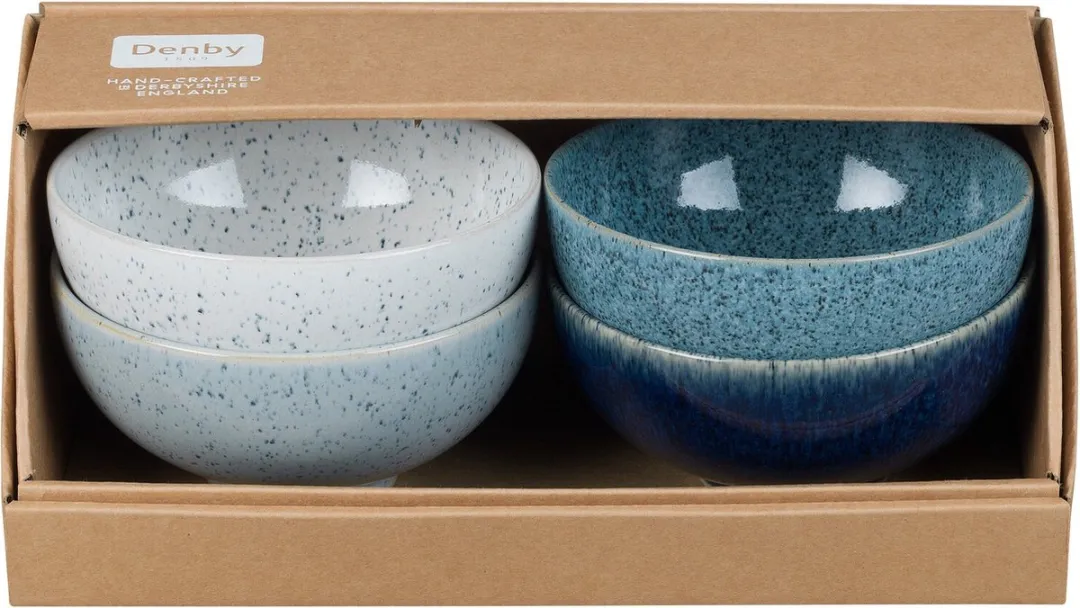 Denby Studio Blue Rijstkom Set - 4x 480ml