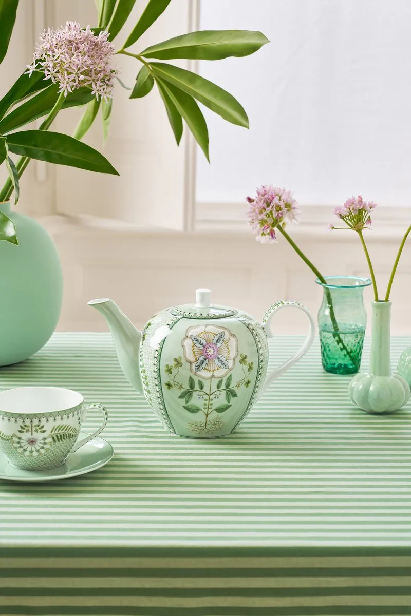 Pip Studio Lily & Lotus Theepot 1.6L - Groen - Porselein