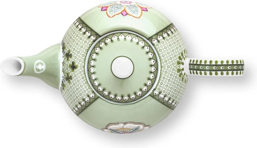 Pip Studio Lily & Lotus Theepot 1.6L - Groen - Porselein