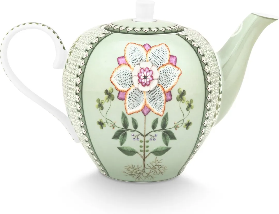 Pip Studio Lily & Lotus Theepot 1.6L - Groen - Porselein