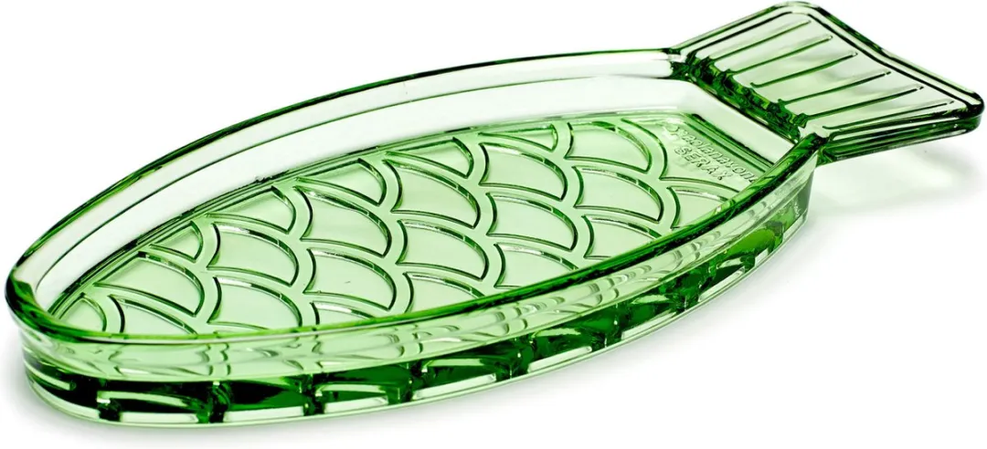 Serax Paola Navone Fish & Fish Serveerschaal - 10x2cm - Groen