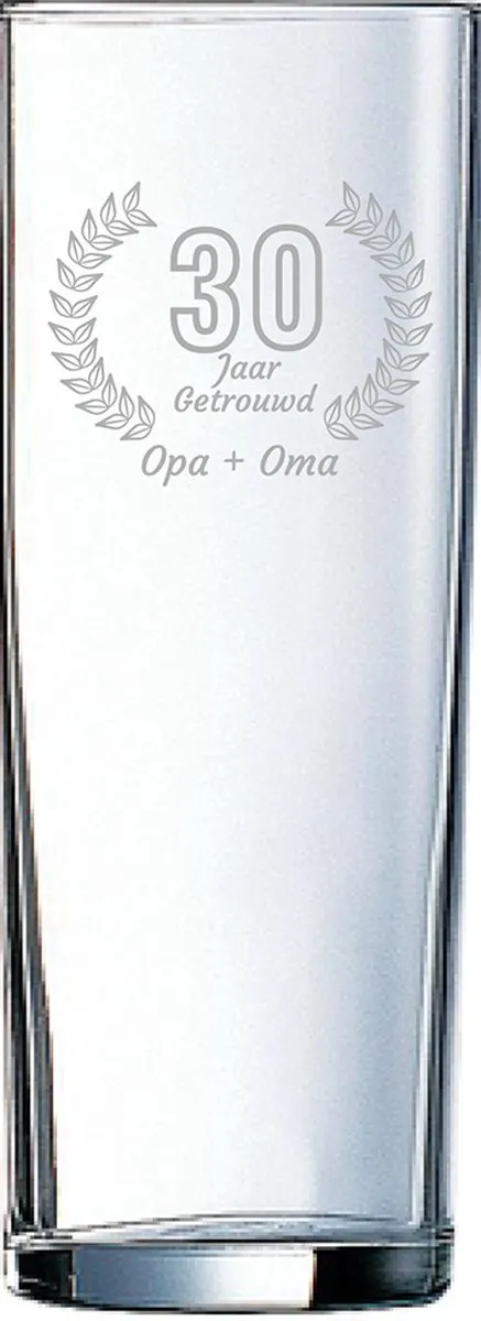 Arcoroc Gegraveerd Longdrinkglas 31cl Opa & Oma 30 Jaar Getrouwd