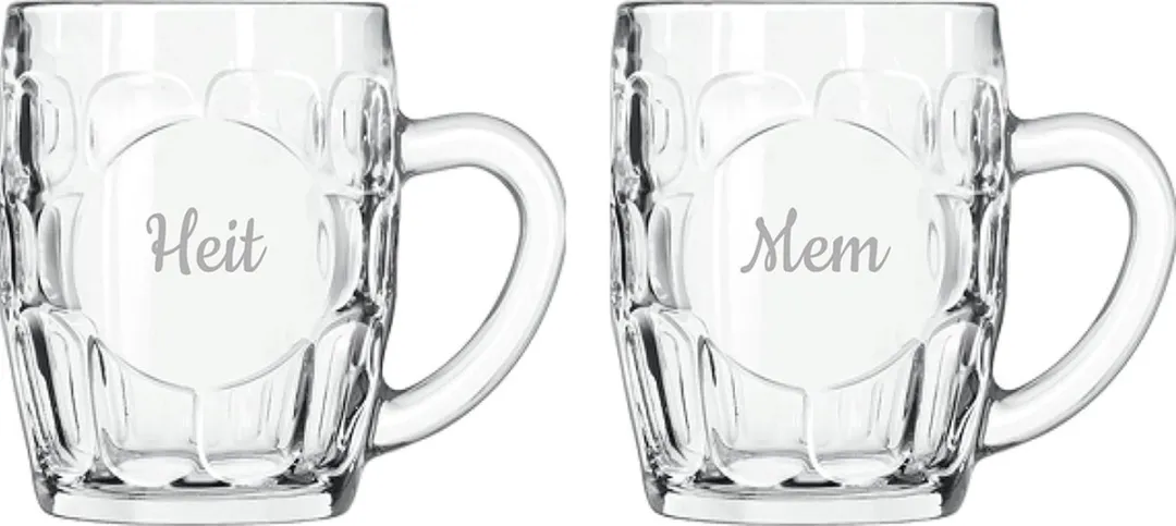 Libbey Gegraveerde Bierpul Mem & Heit 55cl