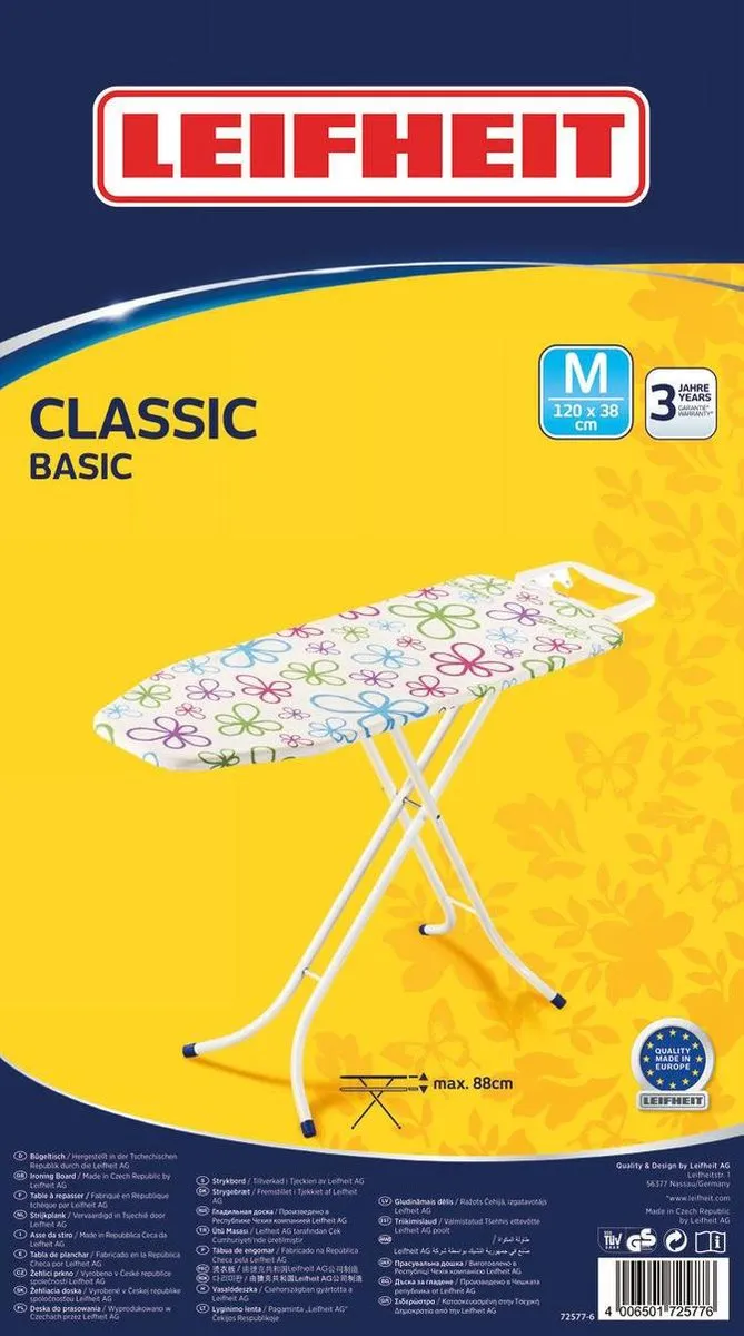 Leifheit Classic M Basic Strijkplank 120x38cm - Wit