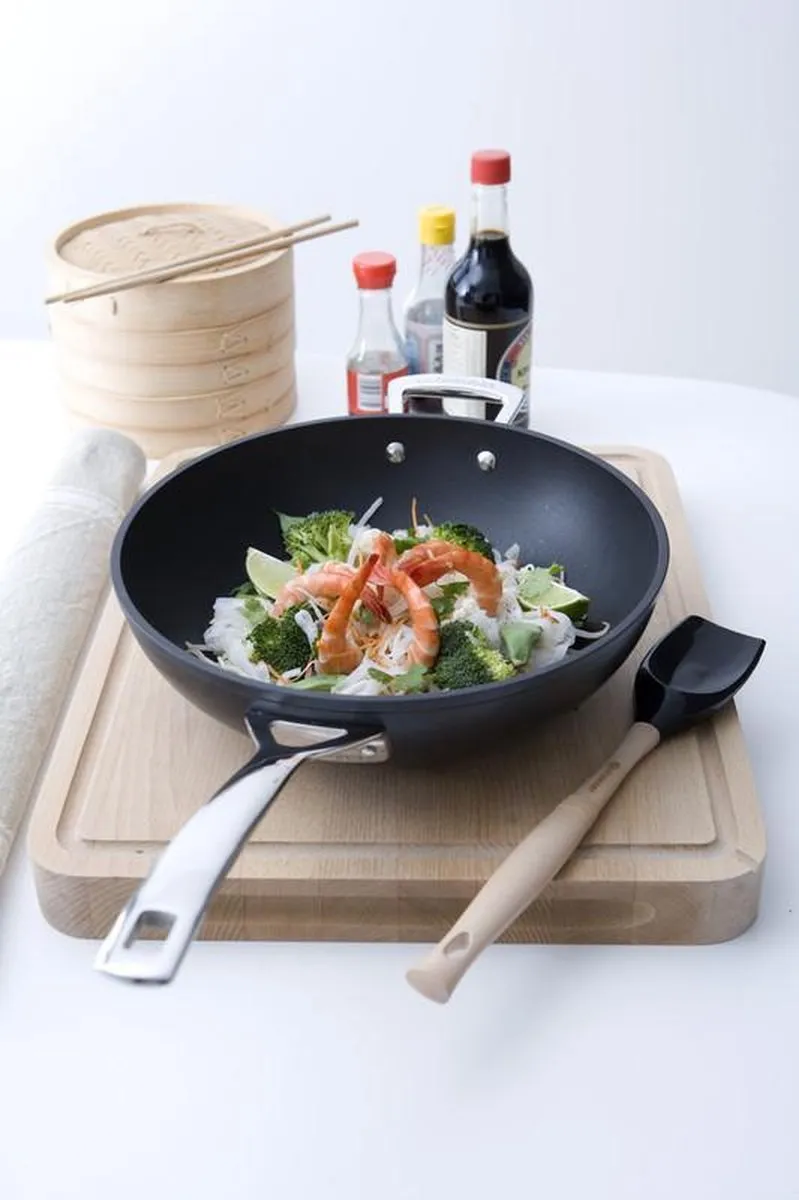 Le Creuset Wokpan Les Forgées TNS - ø26cm/3.4L - Zwart