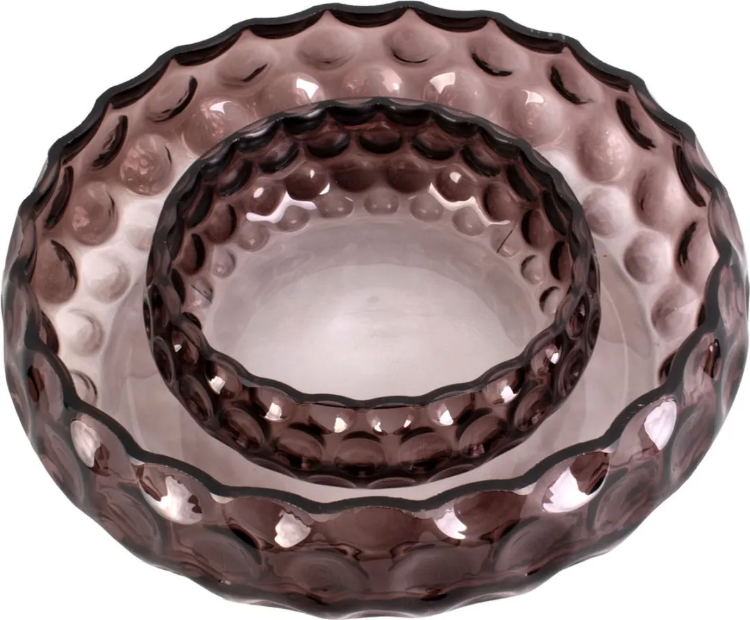 Present Time Schaal Speckles Large Glas Chocoladebruin Ø26cm