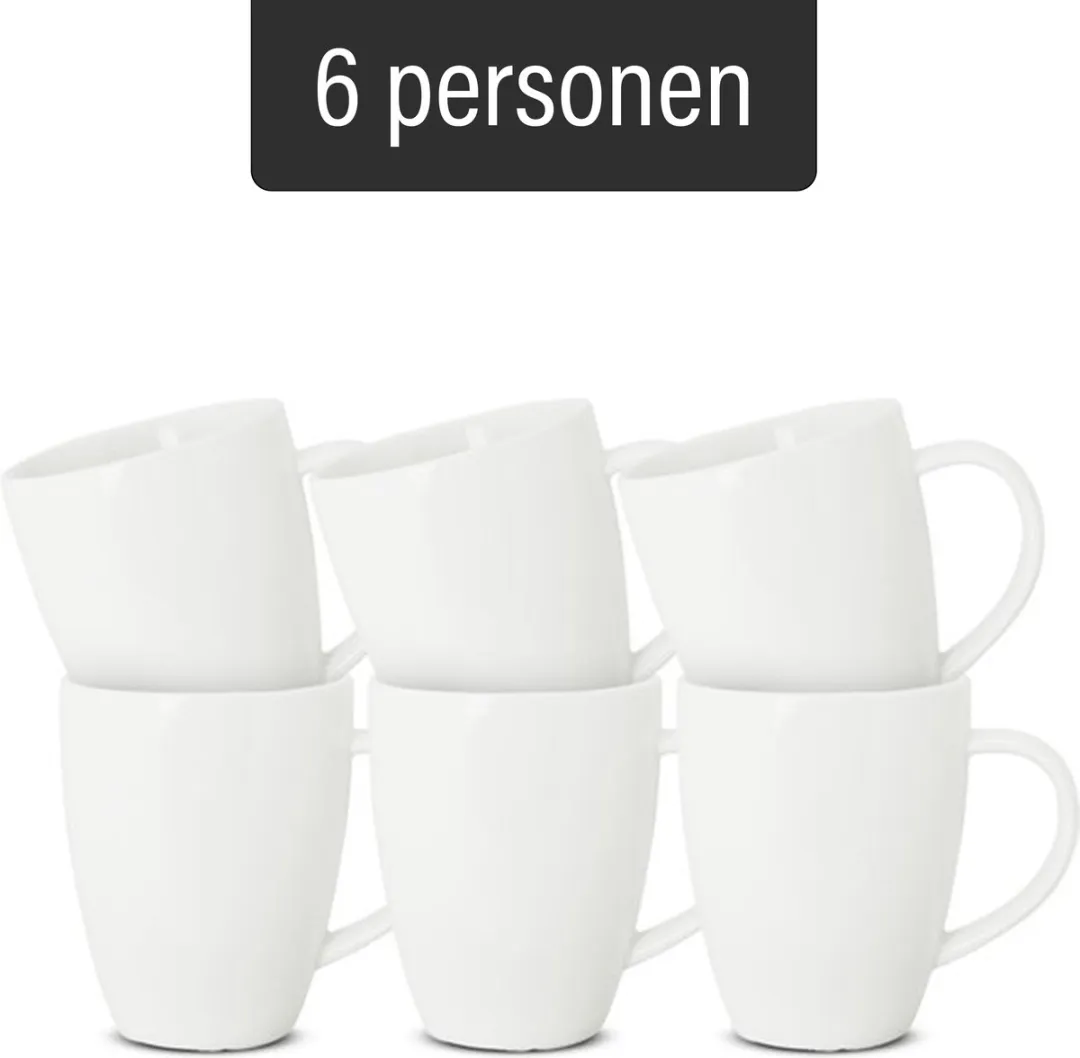 vtwonen Mok met Oor Serviesset 6 Stuks - 400ml - Wit