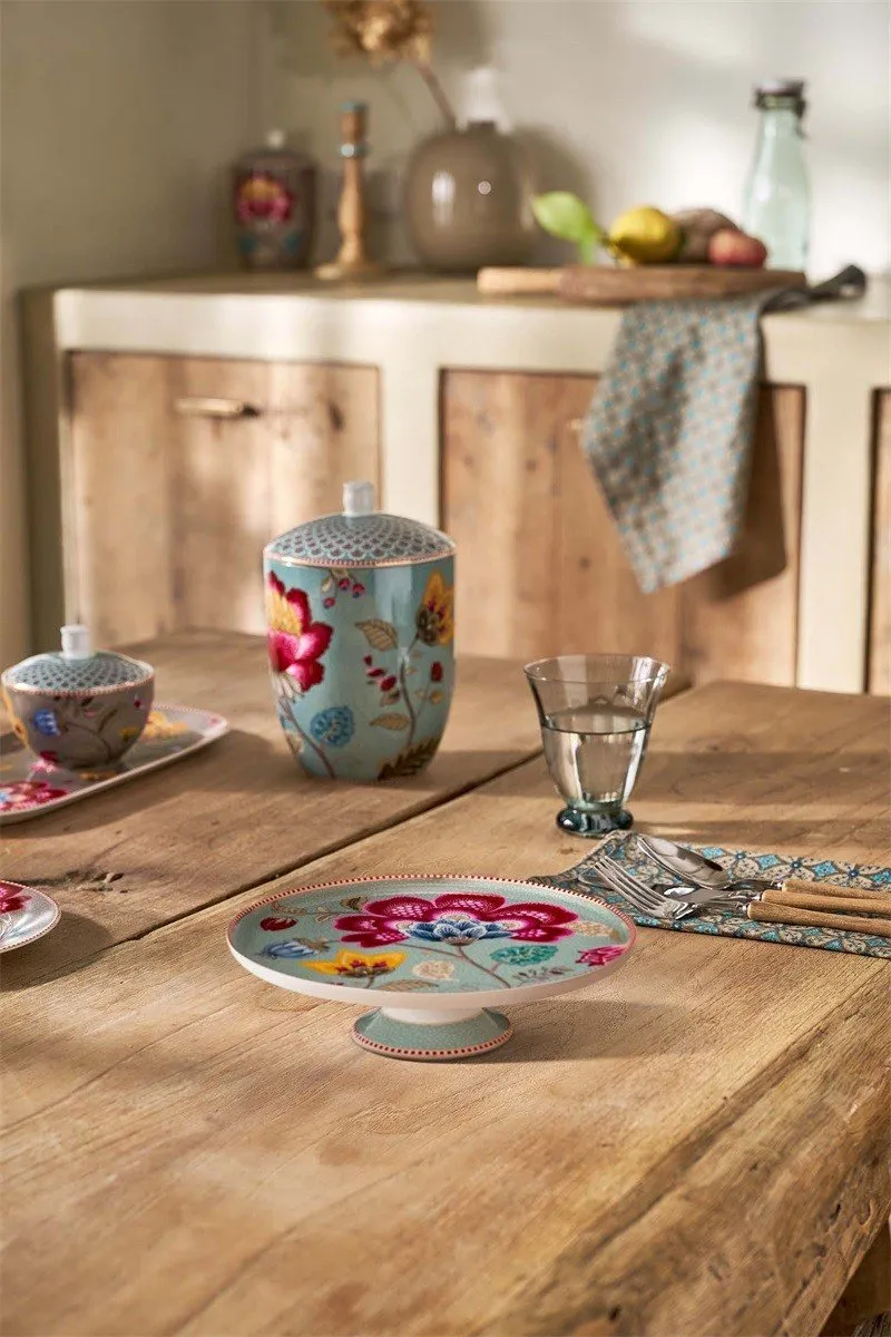 Pip Studio Blooming Tales Fantasy Mini Cake Tray 21cm - Porselein - Blauw