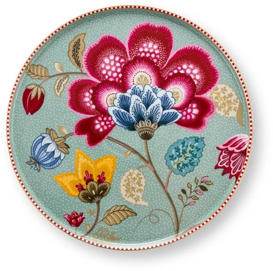 Pip Studio Blooming Tales Fantasy Mini Cake Tray 21cm - Porselein - Blauw