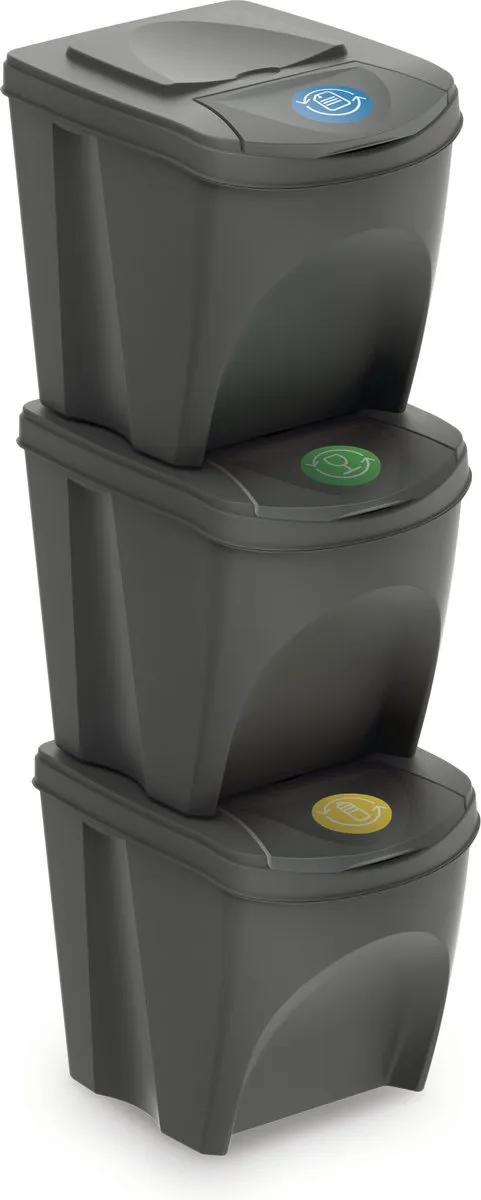 Prosperplast Sortibox Sorteeremmer Set 3x25L - Grijs