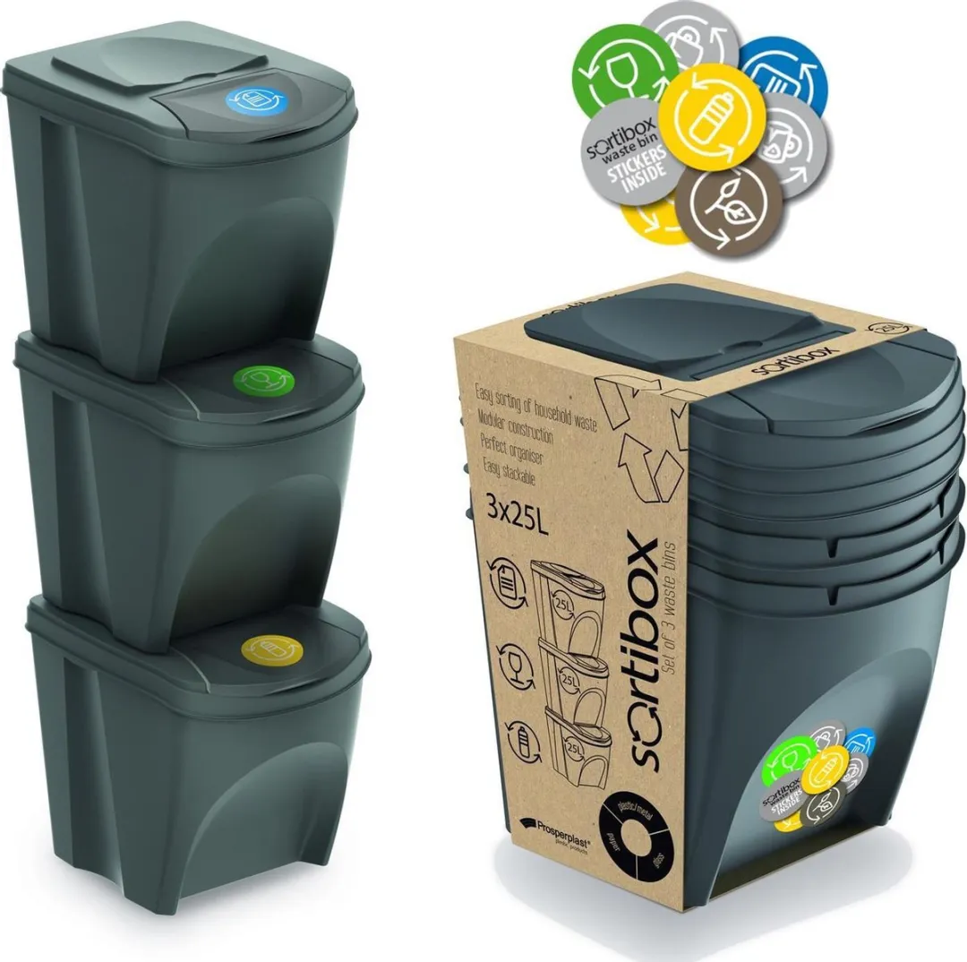 Prosperplast Sortibox Sorteeremmer Set 3x25L