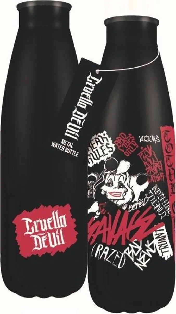 Disney Cruella Half Moon Bay Waterfles 3500ml - Zwart