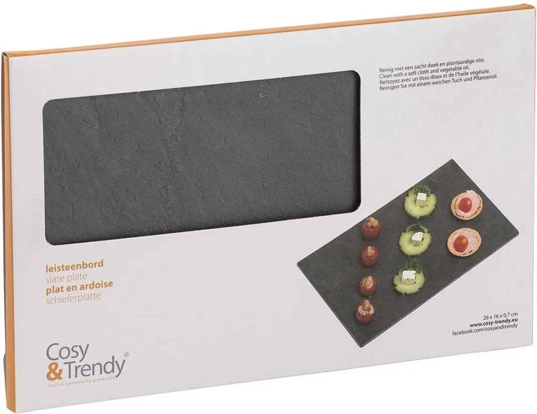Cosy&Trendy Leisteen Bord 26x16cm - Grijs