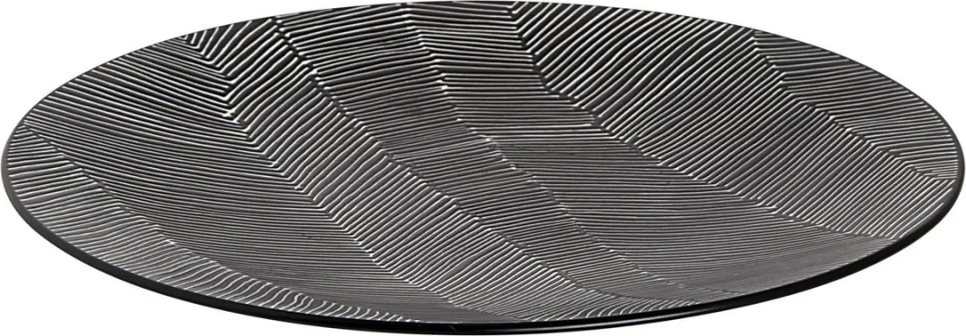 Palmer Bord Leaf 27cm - Zwart Wit Stoneware
