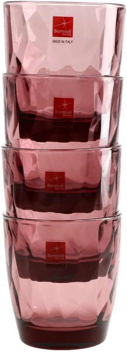 Bormioli Rocco Diamond Rock Whiskyglazen 30.5cl - 3 Stuks - Paars