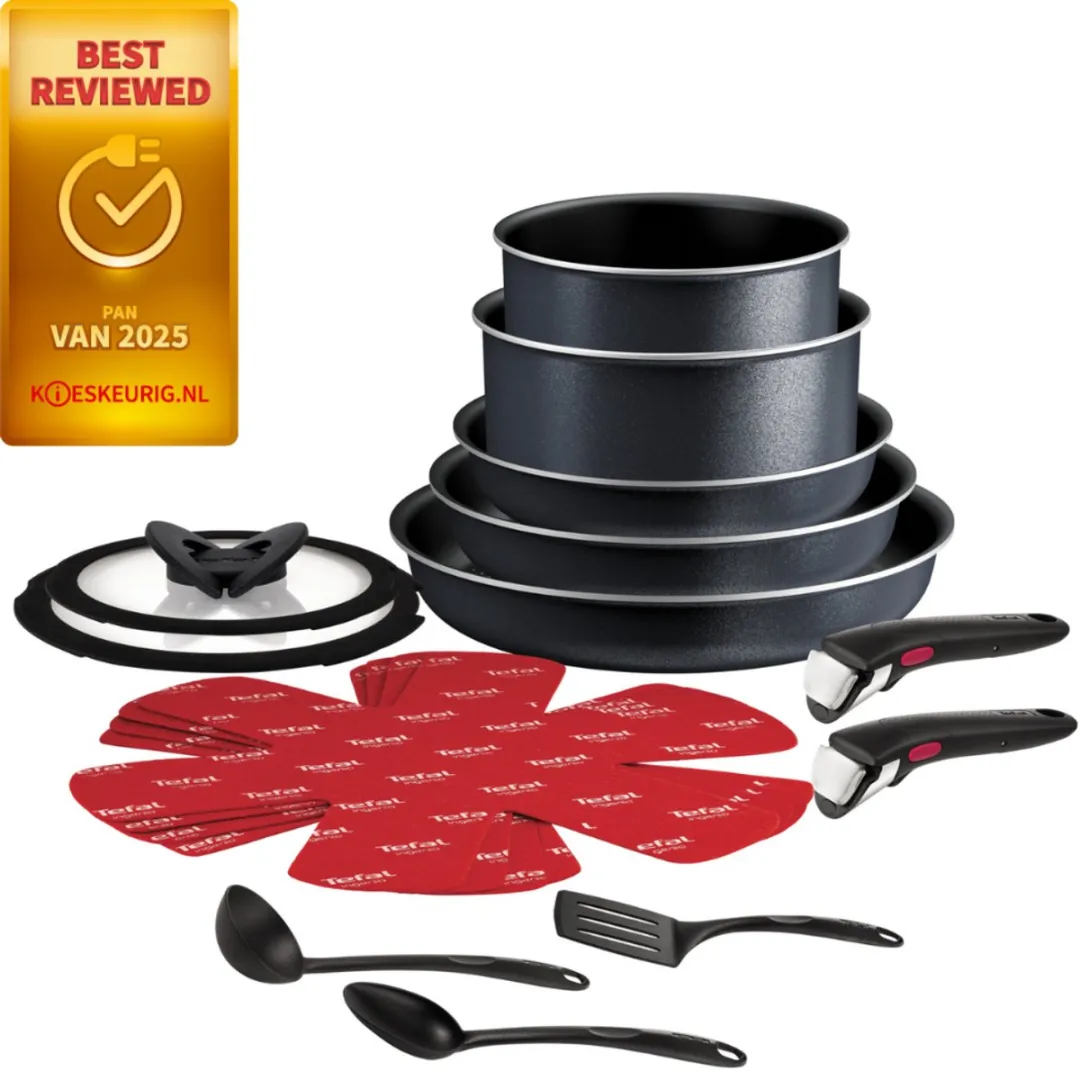 Tefal Ingenio So Light L7239642 Pannenset - 16-delig - Zwart