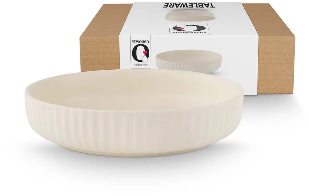 vtwonen Kom Keramiek Gebroken wit 26cm