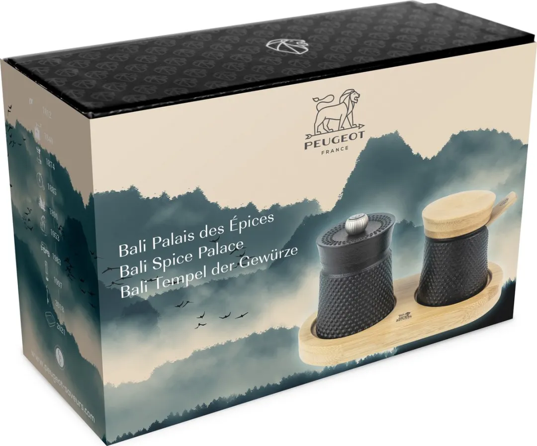 Peugeot Bali Fonte Peper- en Zoutstel 8cm - Zwart
