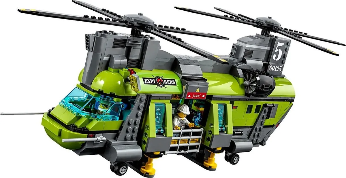 LEGO City Vulkaan Zware Transport Helikopter 60125 - 1277 Stukken