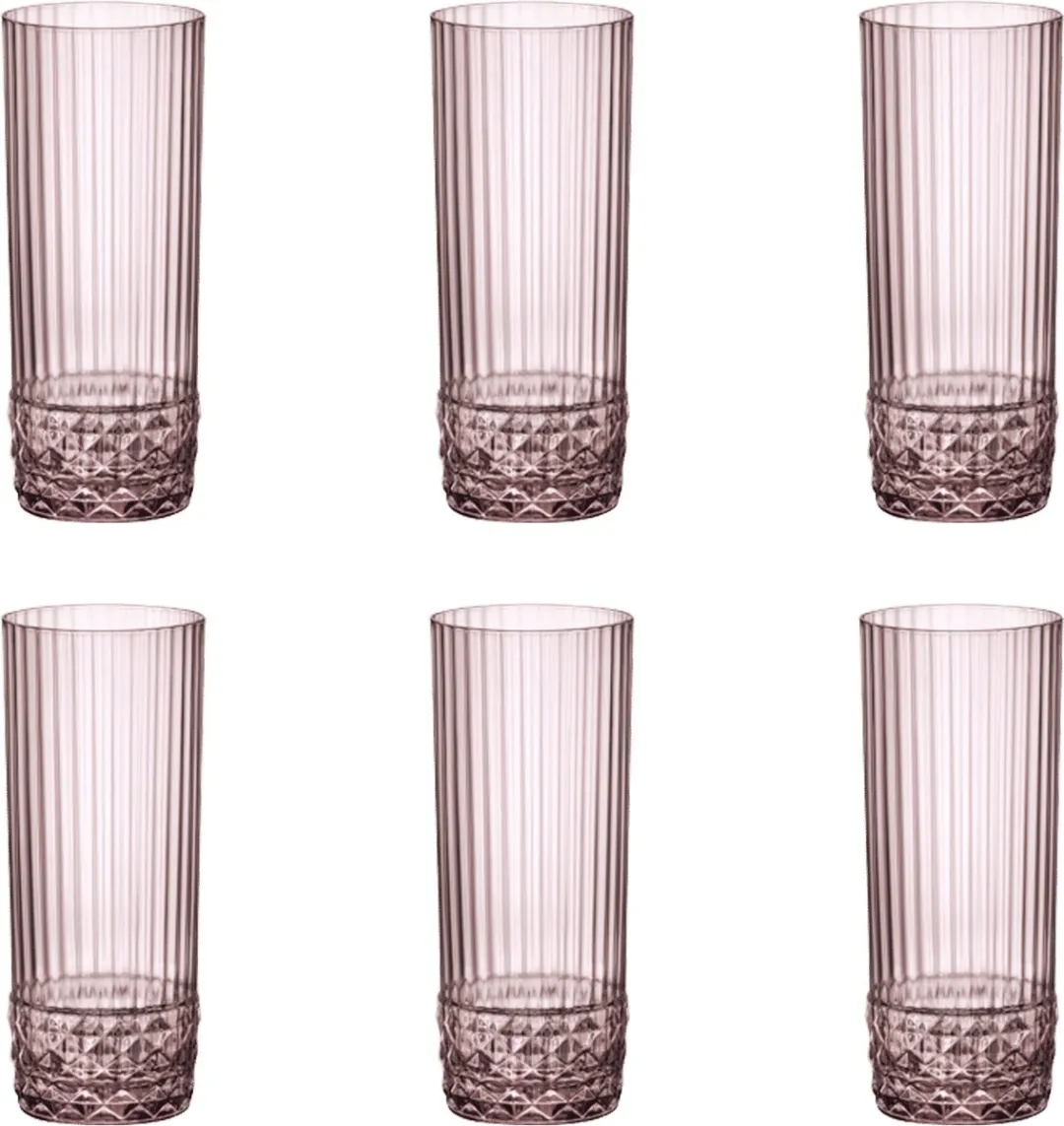Bormioli Rocco America'20S Longdrinkglas 40cl - Roze - 6 Stuks
