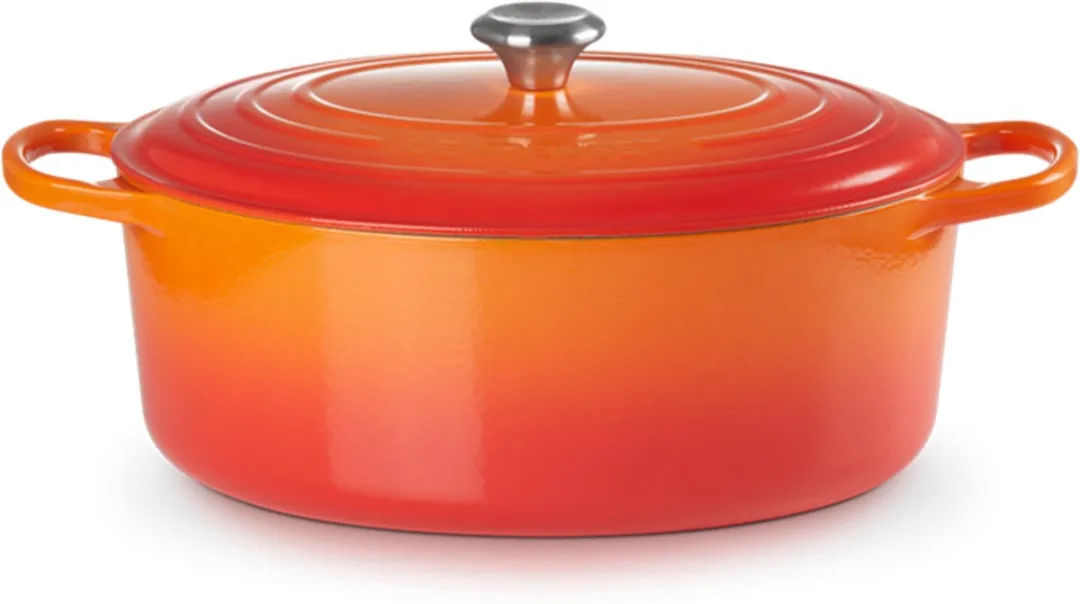 Le Creuset Signature Ovale Braad-/Stoofpan 35cm - Oranjerood - afbeelding 6 van 6