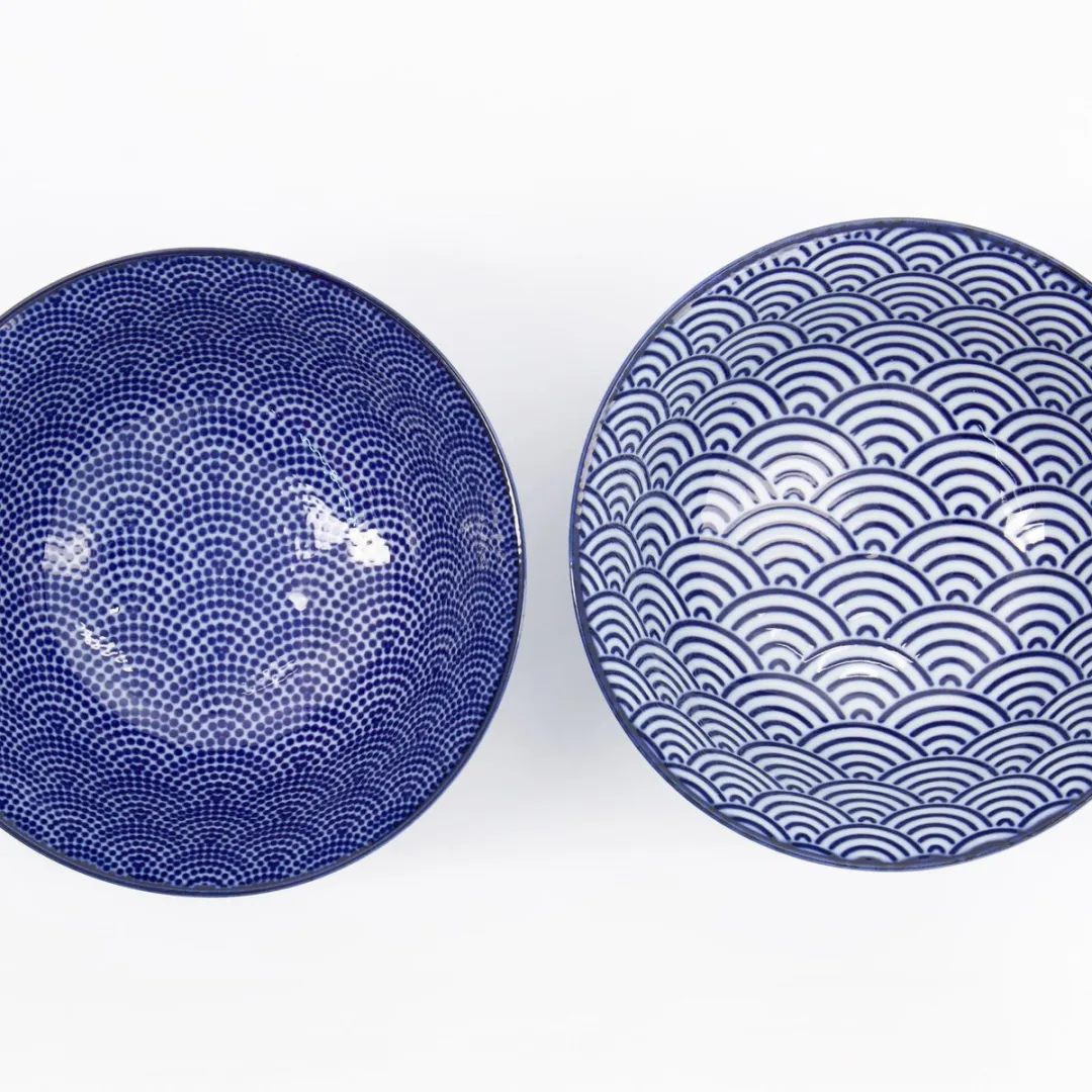 Tokyo Design Studio Nippon Blue Kommenset - 2 Stuks Ø15cm - Blauw