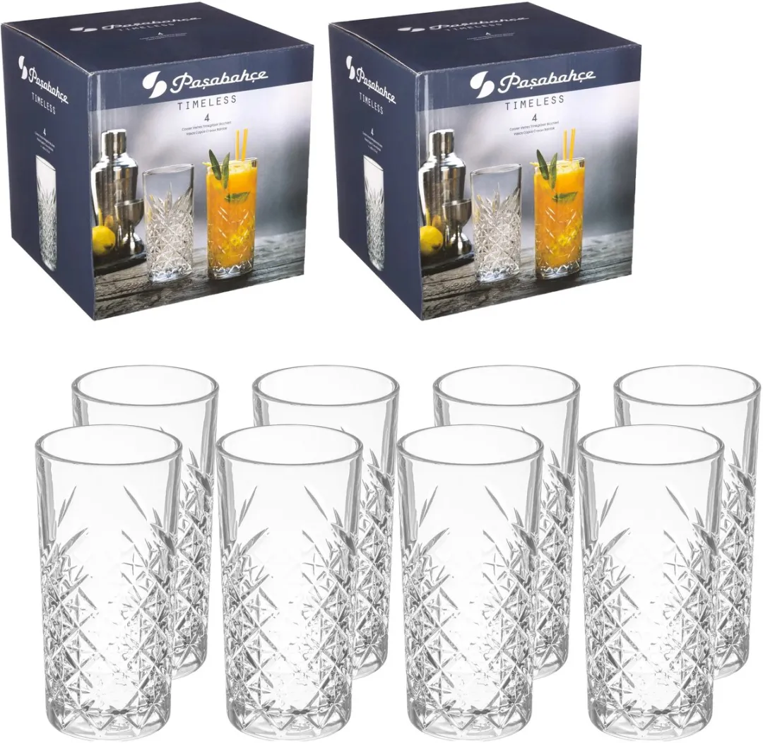 Pasabahce Barok Drinkglazen Set 8 Stuks - 450ml - H11cm