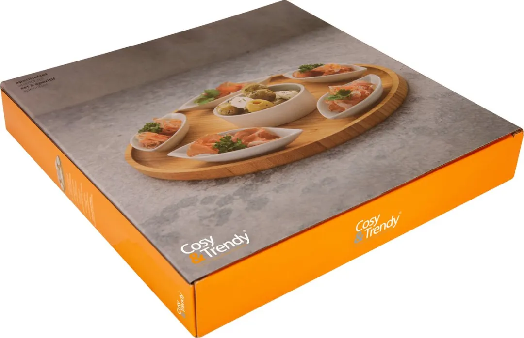 Cosy&Trendy Bamboe Serveerplank 26cm - 7-delig wit