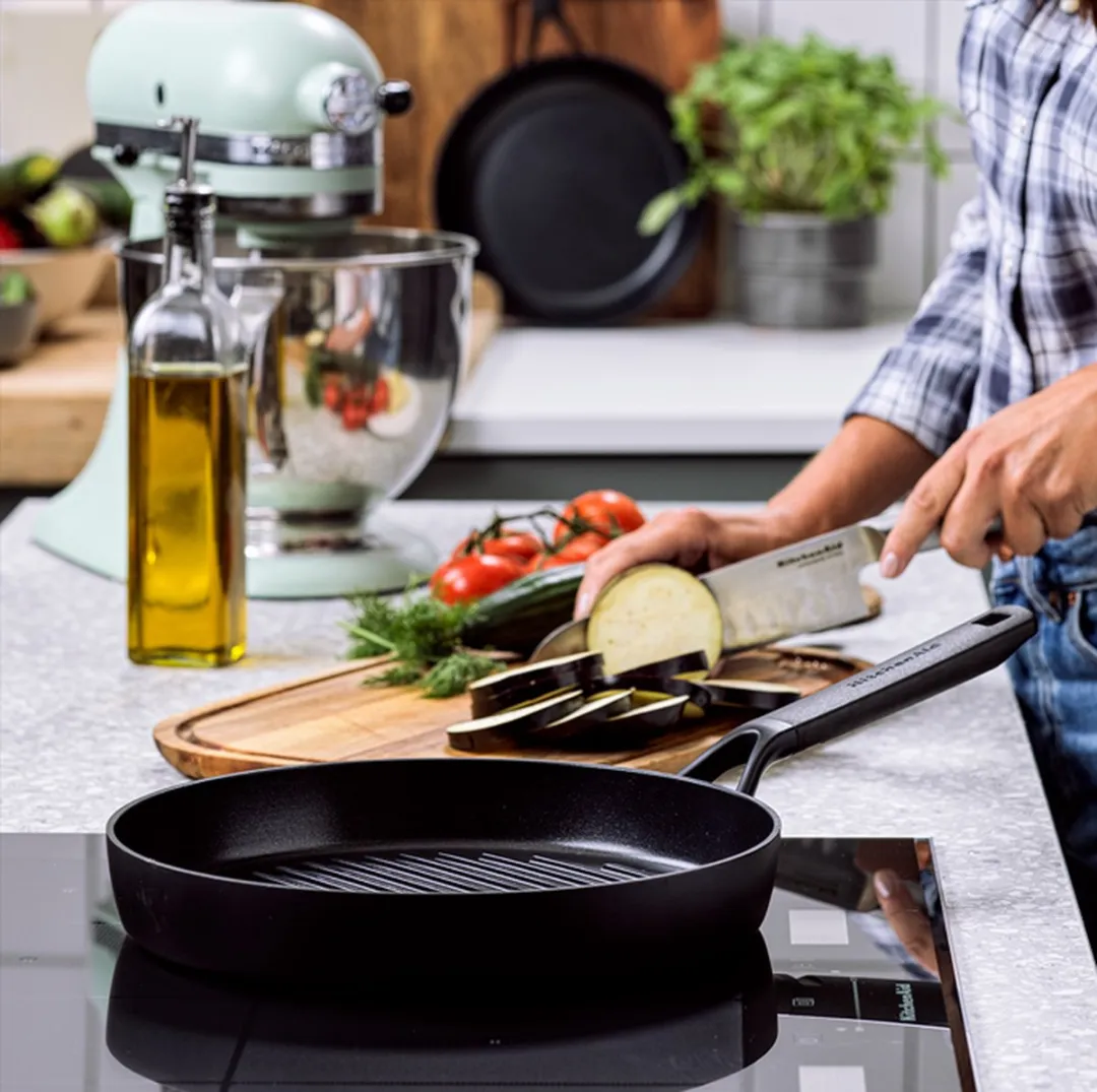 KitchenAid Classic Grillpan 28cm - Inductie - Zwart - afbeelding 2 van 6