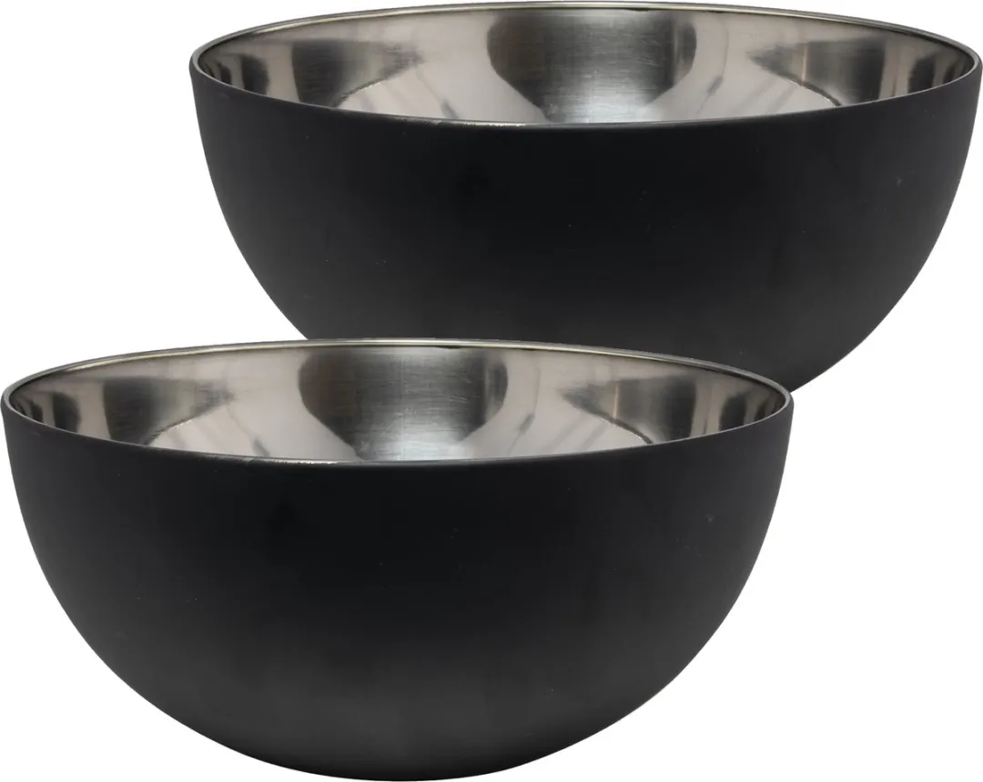 Svenska Living Salade Schalen 23cm - 2 Stuks - Mat Zwart