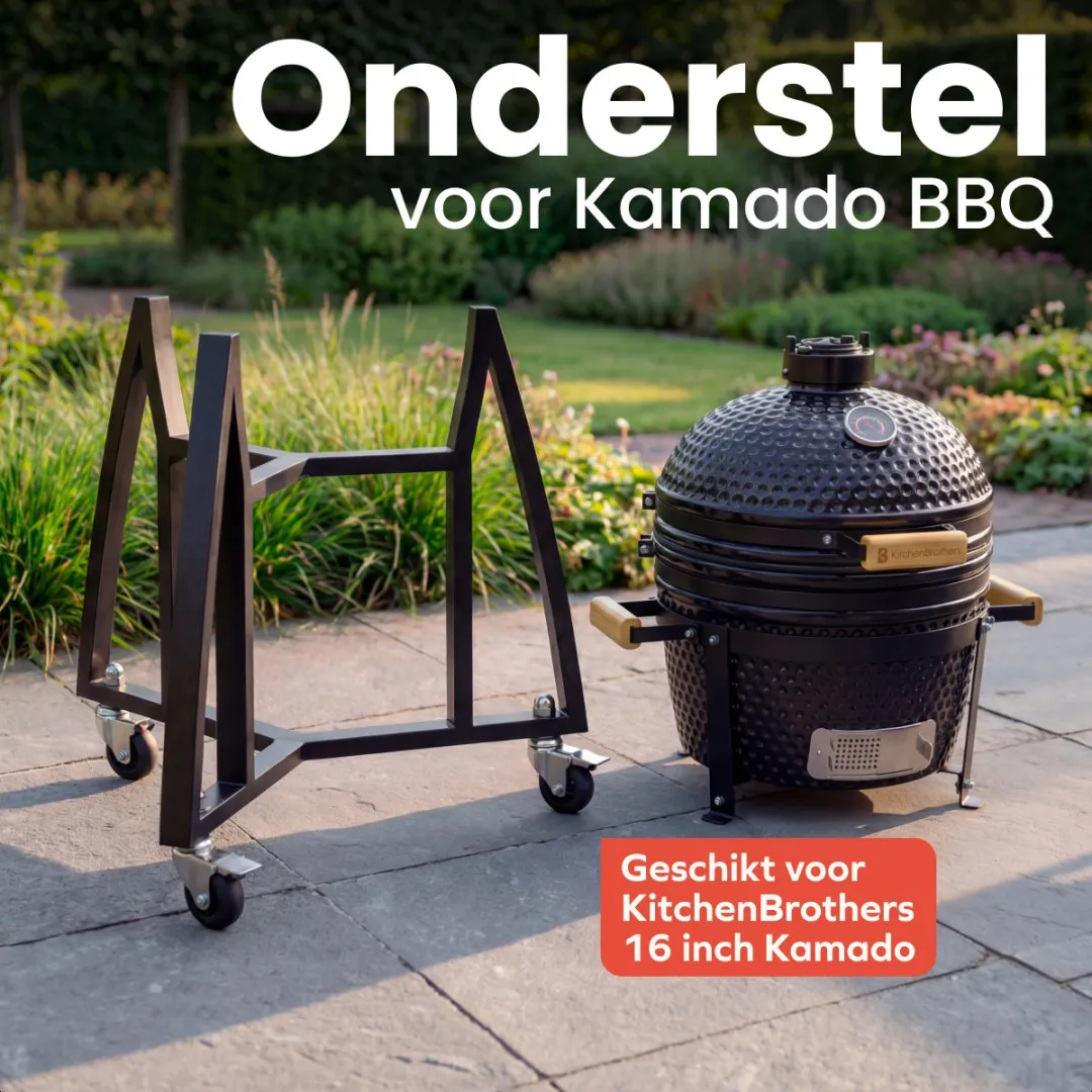 KitchenBrothers Kamado Onderstel 102cm - 41cm Ø - Zwart