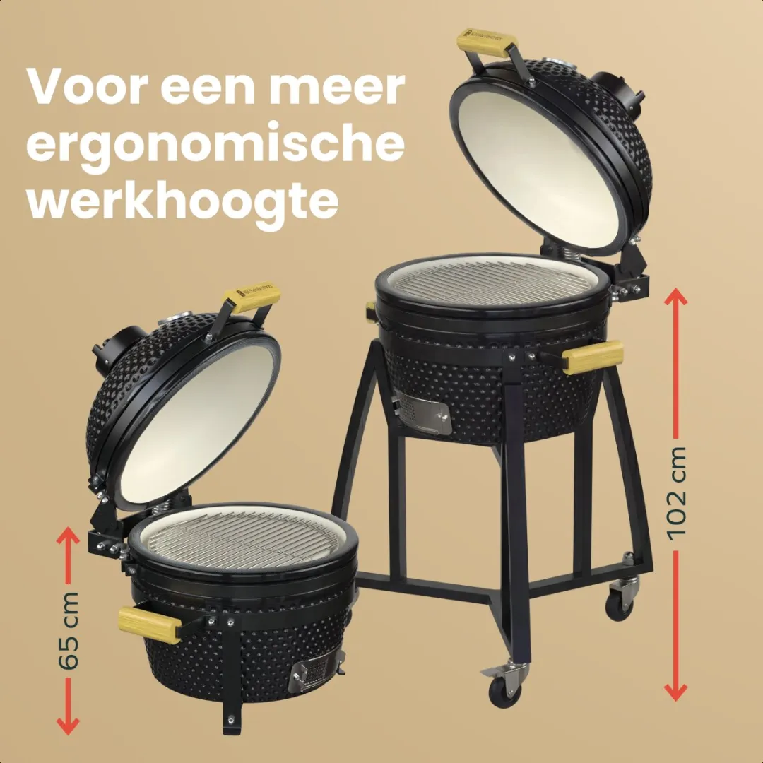 KitchenBrothers Kamado Onderstel 102cm - 41cm Ø - Zwart