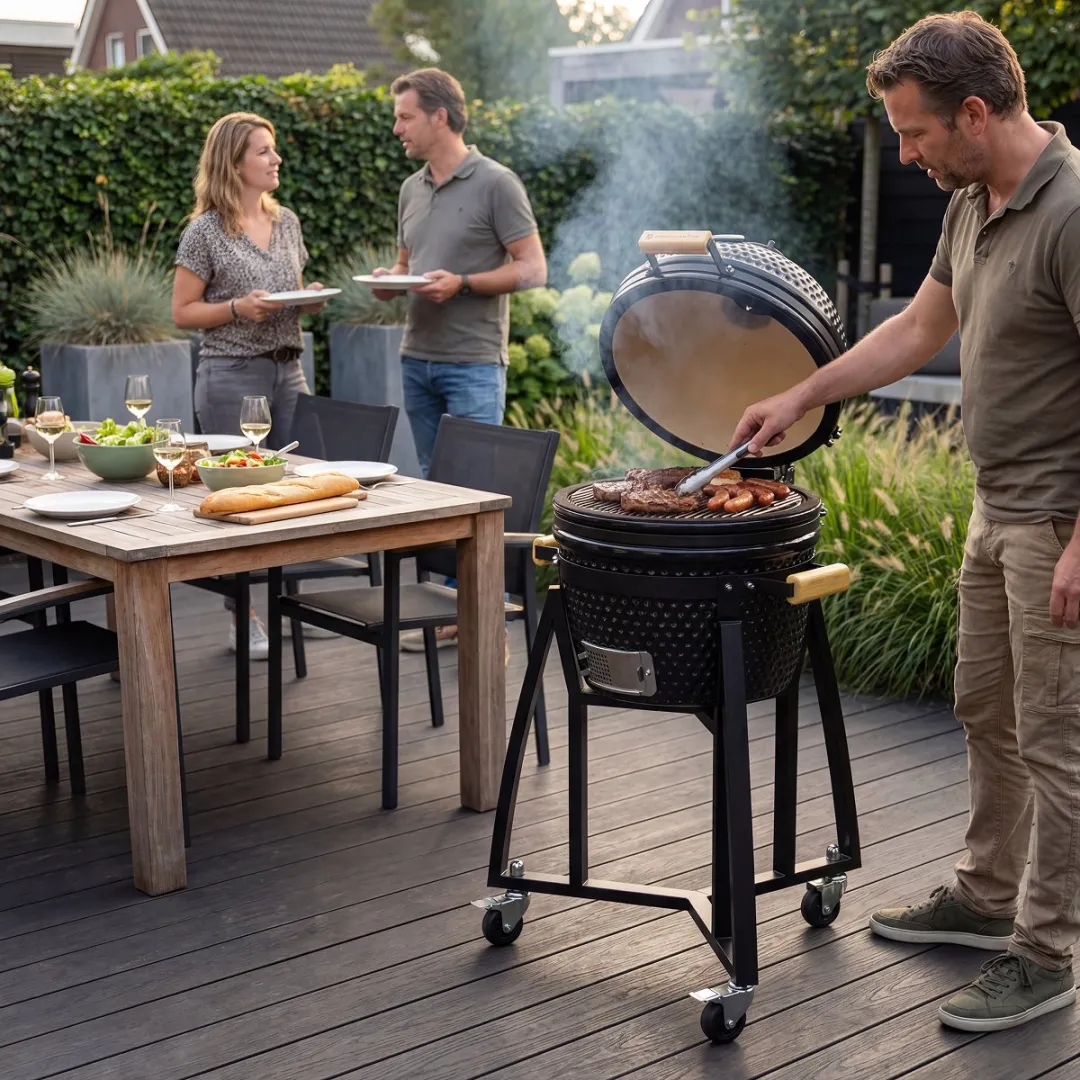 KitchenBrothers Kamado Onderstel 102cm - 41cm Ø - Zwart