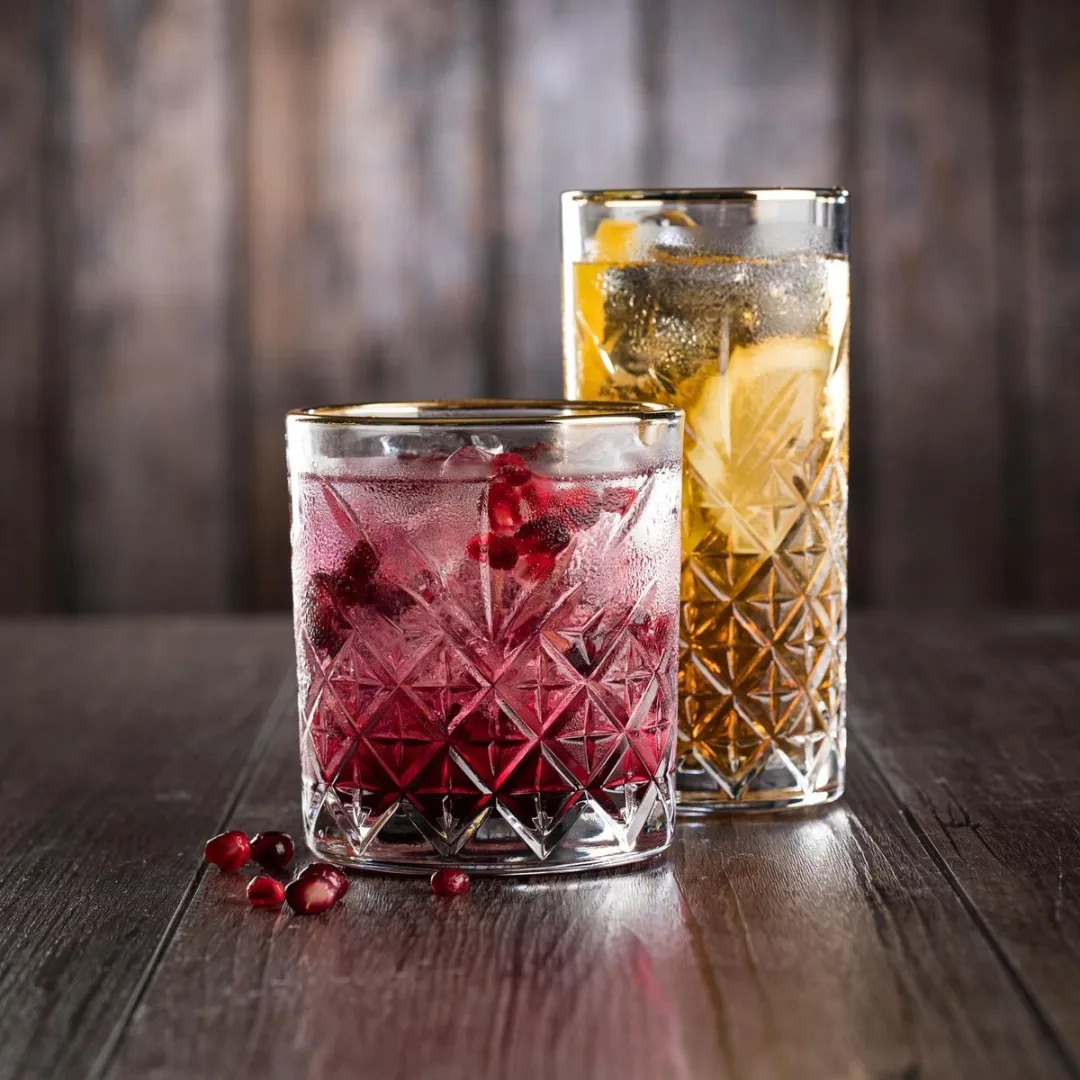 Pasabahce Timeless Longdrinkglas 45 Cl Gouden Rand - 4 Stuks