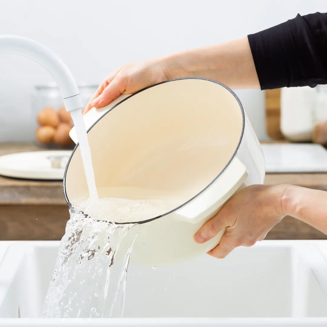 KitchenAid Braadpan 30cm - Geëmailleerd Gietijzer - Amandelwit