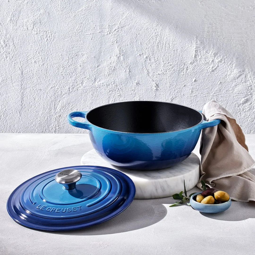 Le Creuset Marmite Braad/Stoofpan 28cm Azure