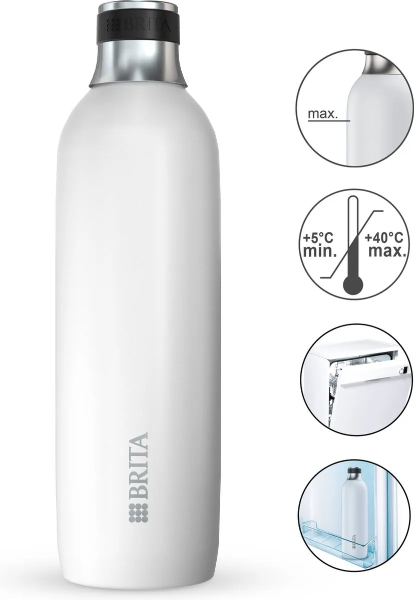 BRITA SodaTRIO Roestvrijstalen Fles 1L - Wit