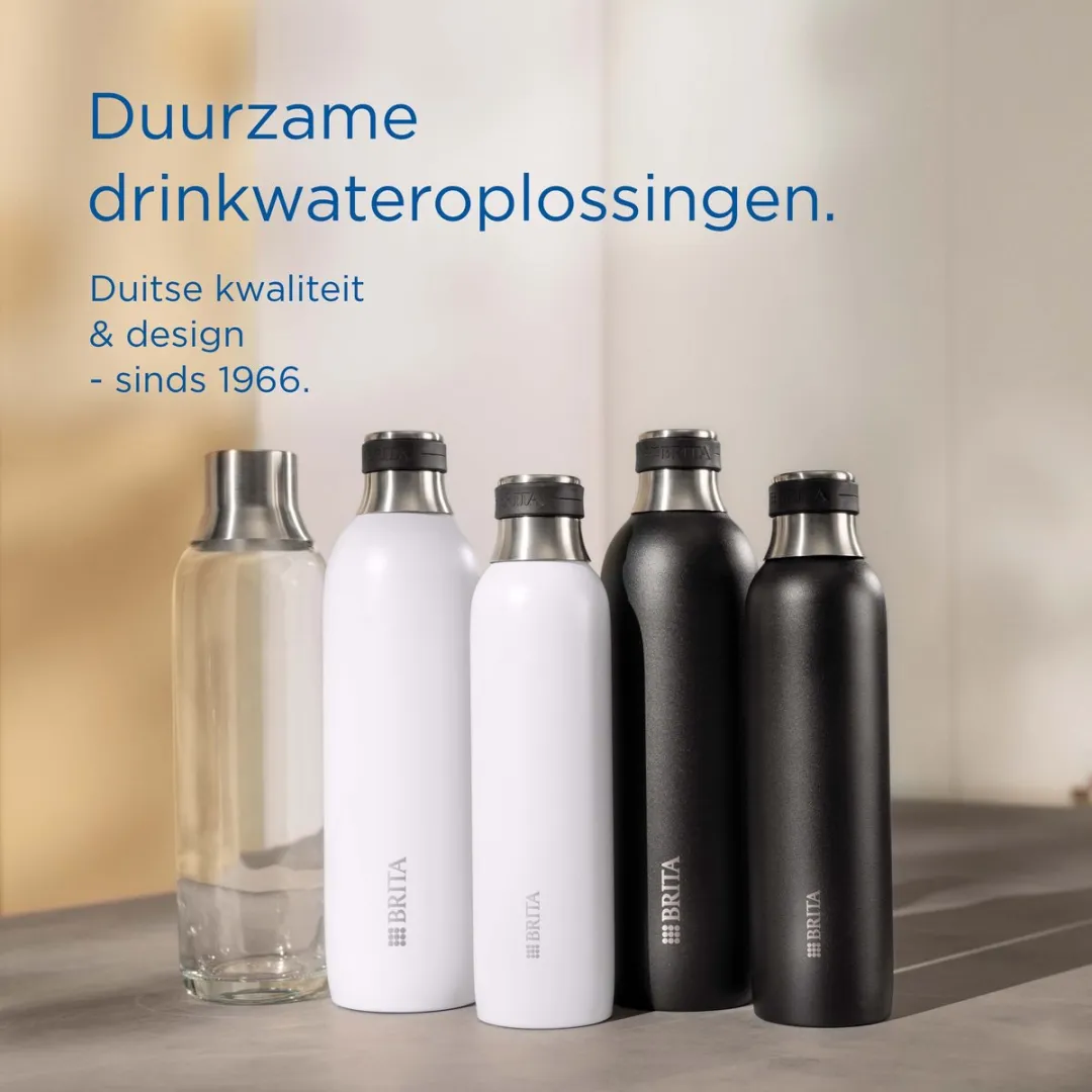 BRITA SodaTRIO Roestvrijstalen Fles 1L - Wit