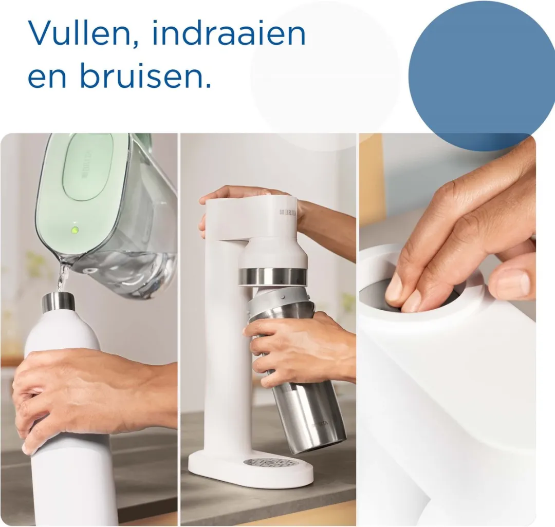 BRITA SodaTRIO Roestvrijstalen Fles 1L - Wit