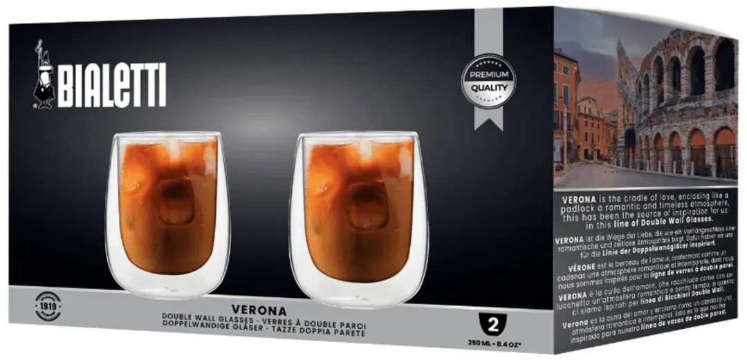 Bialetti Verona DBW015 Dubbelwandige Glazen 250ml - 2 Stuks