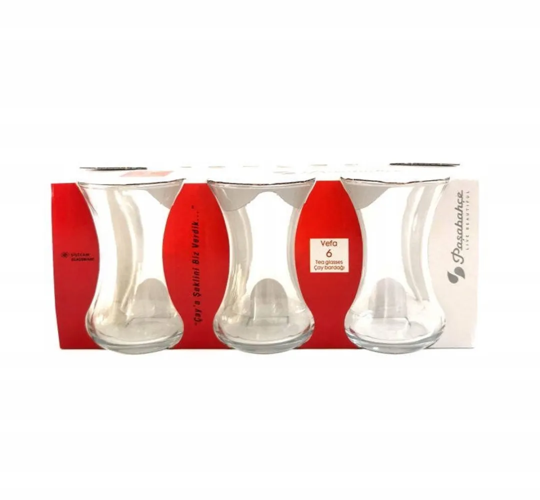 Pasabahce Turkse Theeglazen Set - 6x 100ml Transparant
