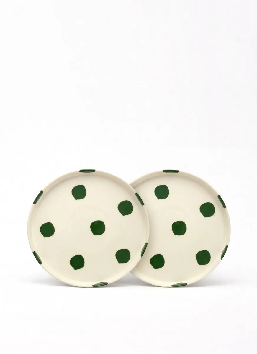 vtwonen Lunchbord Stippen Groen 20cm